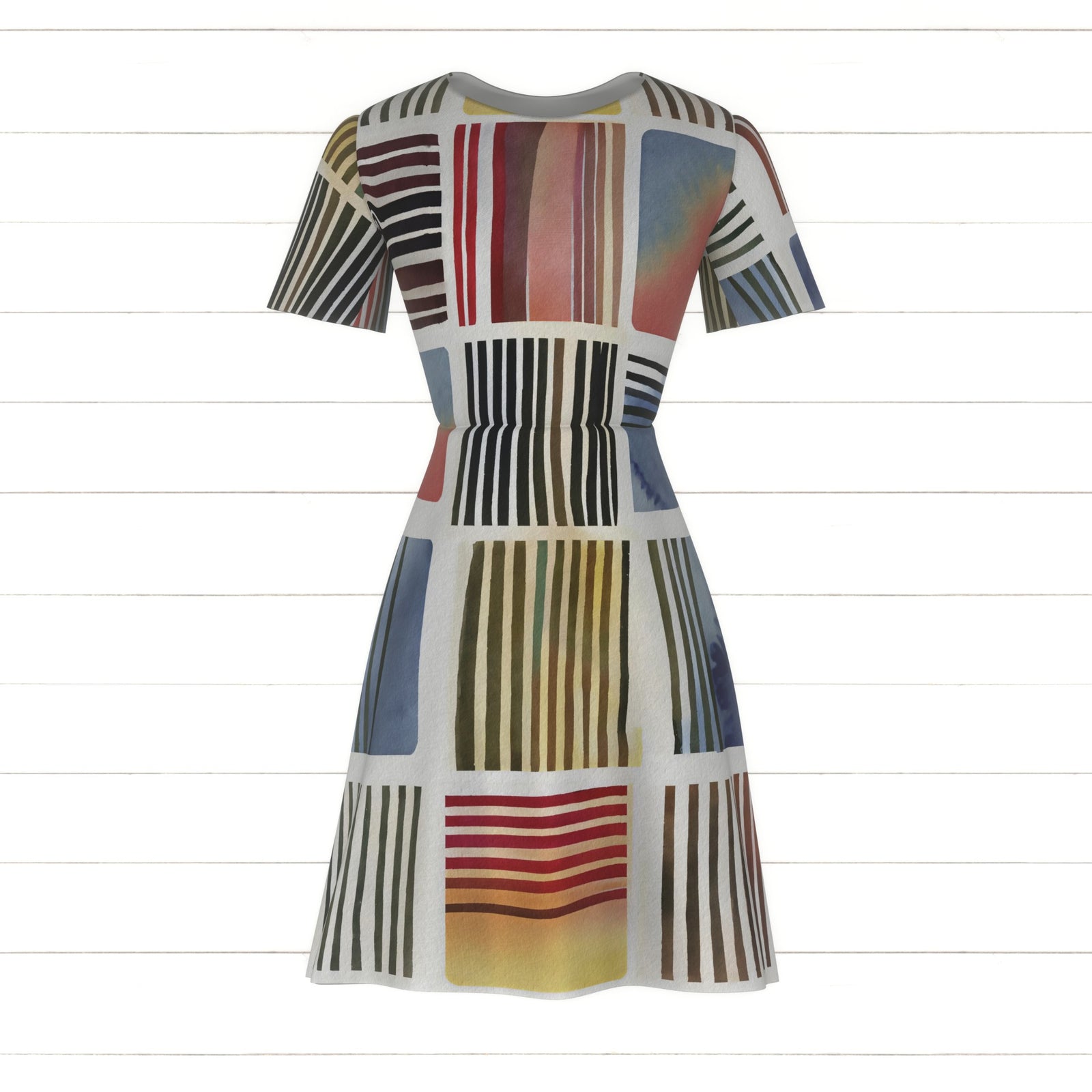 Geometric Watercolor - Lines and squares resembling a polaroid image
