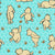 Classic Winnie the Pooh and Bees on Bright Aqua Honeycomb Image