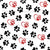 Pattern Of Paws, Black Paws, Red Paws, Hearts Image