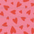 Valentines tossed hearts – hand drawn hearts coordinate - rose pink red Image