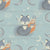 Celestial Foxes on Soft Blue: Dreamy Woodland Night Sky Stars & Moons Image