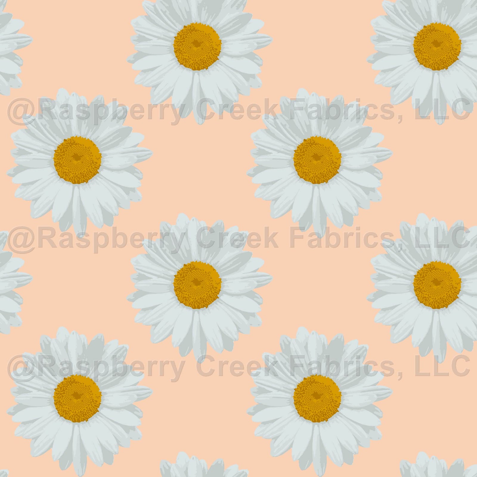 Daisies in Repeat on Apricot Crush