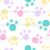 Ditsy Paw Prints Rainbow Pastel Image