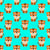 Cute Cartoon Baby Tiger on Turquoise Wallpaper Image