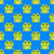 Cute Cartoon Frogs on Electric Blue Image