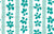 Hand Drawn Flowers Stripes White, Light Seafoam Blue Green, Dark Seafoam Blue Green Image