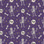 Halloween Skeleton Bones and Skulls on Purple Image