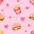 Burgers and Fries Love Fast Food Pink Image