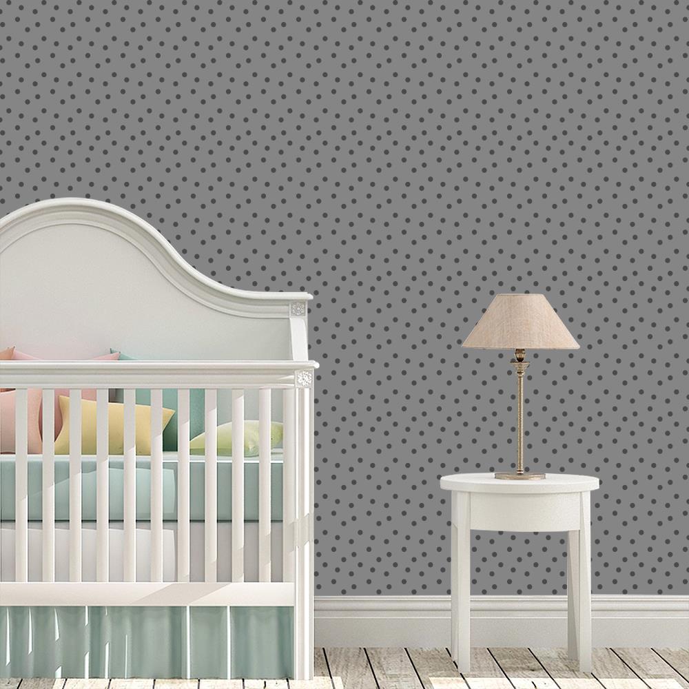 Modern Polka Dots 2 on Gray