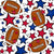 Team Spirit Footballs and Stars in Buffalo Bills Colors Royal Blue and Red Image