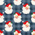 Retro Classic Santa Claus Red Hats on Navy Buffalo Plaid Image