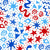 Patriotic Party Time Confetti Scatter in Red White and Blue Image