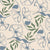 Line art vintage blue wild poppies and leaves on a light beige background. Image