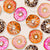 Watercolor Donuts on a light Taupe Background Image
