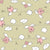 Ditsy winged pigs and hearts on gold khaki Image