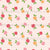 Pink and Orange Roses on Pastel Orange Stripes, part of the Minimalist Roses Collection Image