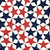 Primitive Stars Red and Blue on White Image