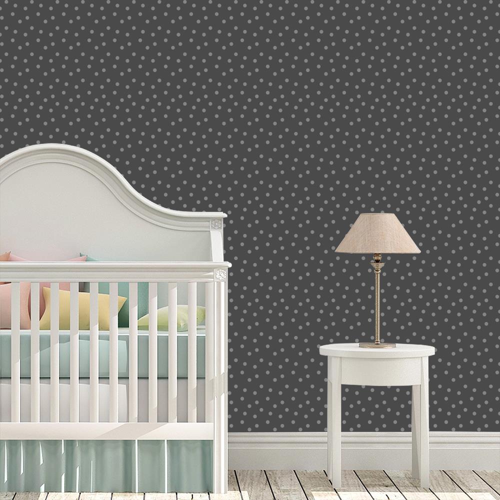 Modern Polka Dots on Dark Gray