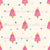 Preppy Pink Christmas Tree Fabric on Cream Image