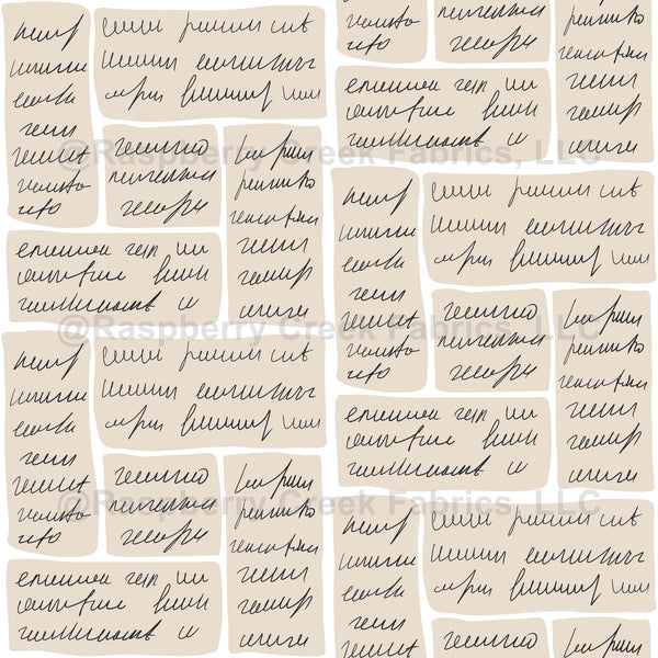 Unreadable letter note modular - Raspberry Creek Fabrics