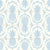 Pineapple Fruit Damask Fog Blue on Ivory Image