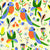 Parrot Parade Collection: Scarlet Chested Parrot Floral on Butter Yellow Image