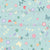 Spring Flowers Blooms Butterflies Leaves on Blue Gray - Muted Rainbow Spring Image