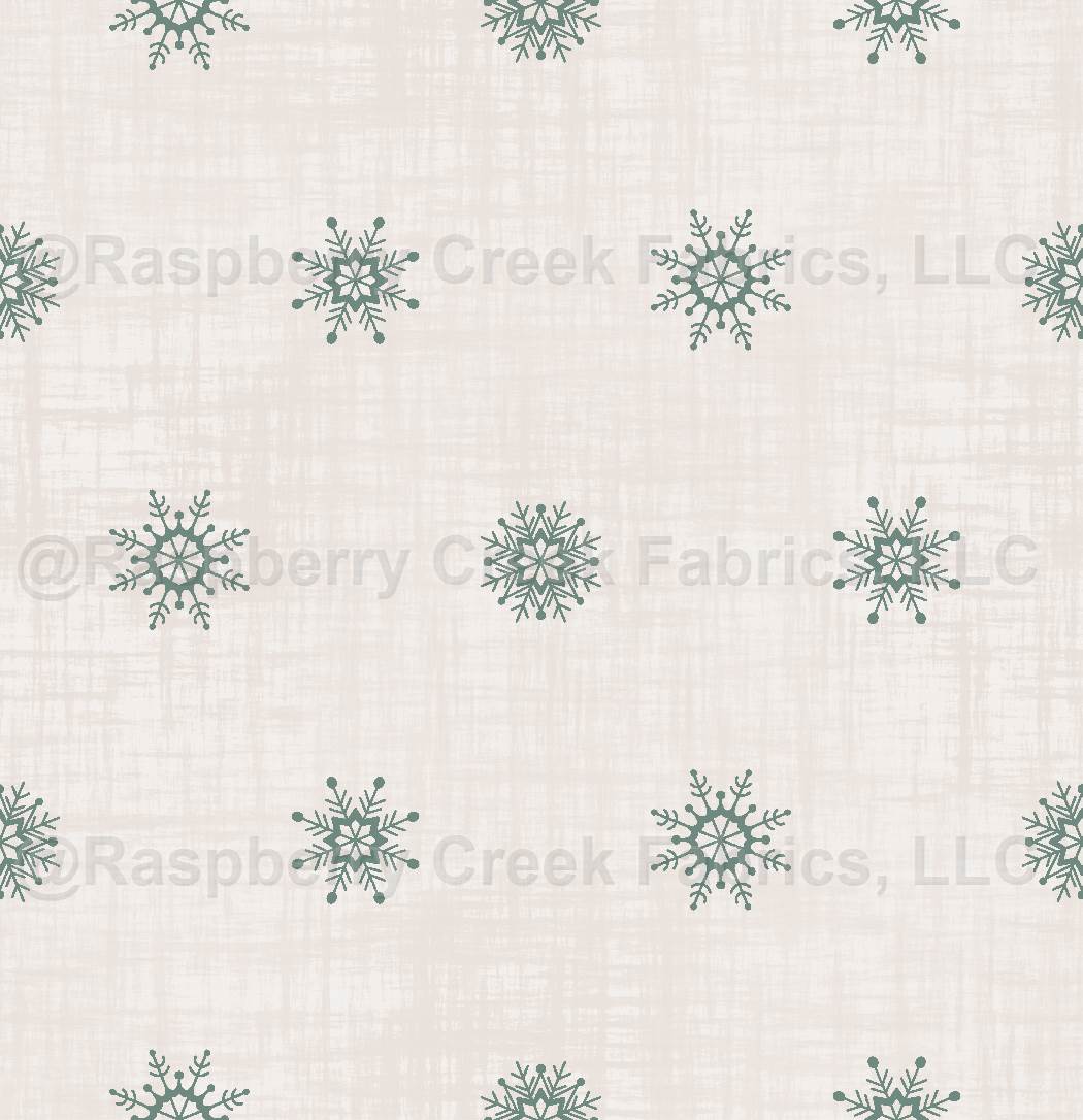 Feeling Jolly Snowflake White Fabric, Raspberry Creek Fabrics