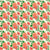 Orange and Red Gouache Roses and Wildflowers with bright green leaves and leaf branches on a beige color background. Image