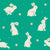 Bunnies Beige and Bright Green Spring Bunny Cute Rabbits Pink Flowers Image