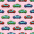 Colorful Toy Pixelated Video Game Cars on Pale Pink Wallpaper Image