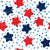 Patriotic Red and Blue Stars with Polka Dots on White - Perfect for 4th of July and Memorial Day Projects! Image