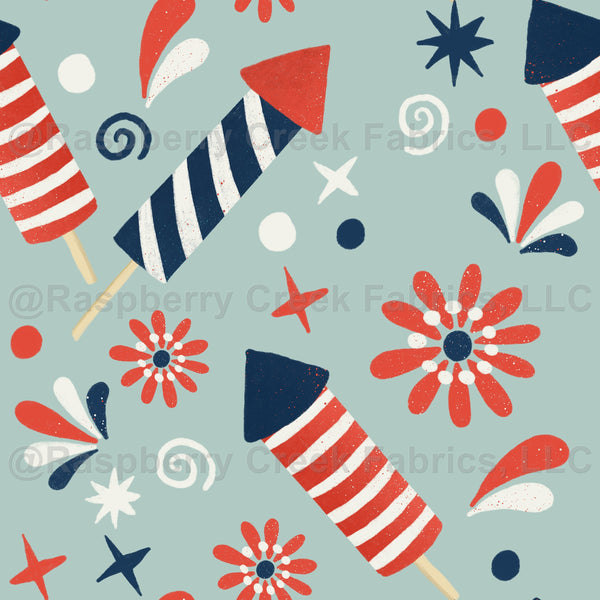 Red, white and blue fireworks - Raspberry Creek Fabrics
