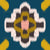 Ikat medallions and crosses on dark blue Image