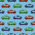 Colorful Toy Pixelated Video Game Cars on Dark Sky Blue Wallpaper Image