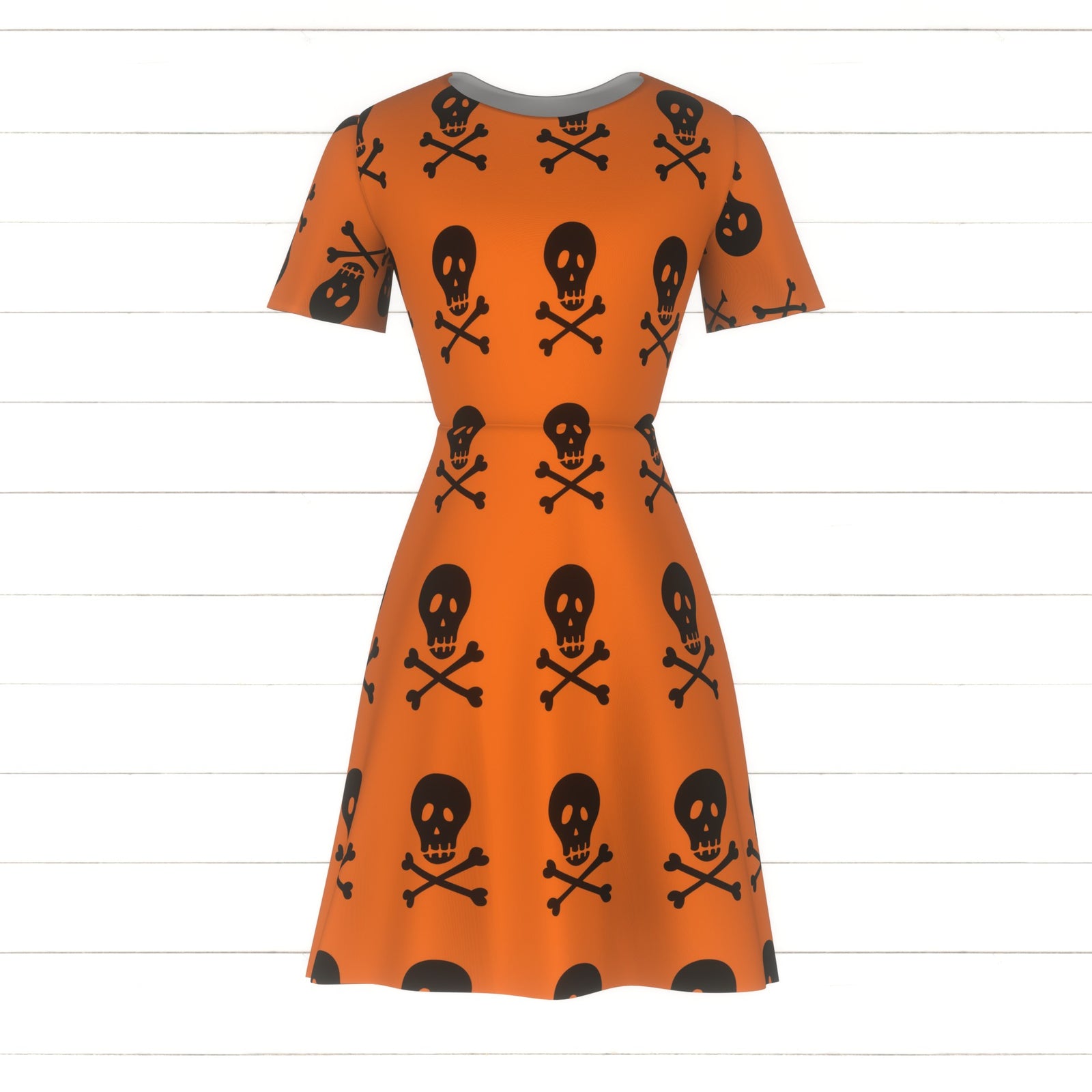 Halloween, Skull, Crossbones, Trick or Treat, Orange