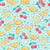 Aqua Teal Citrus Splash Watercolor Lemons, Oranges and Cherries Tossed Summer Fruit Confetti Print | Treat Truck Summer Collection by Brayberry Design [Large Scale] Image