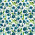 Bleu Bayou-Navy Blue and Green Watercolor Floral on White Image