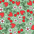 Strawberries Cherries and Daisy Flowers in Red and Green Image