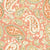 Paisley Handpainted Woodblock Style Decorative Boho Paisley Print Seamless Pattern Allover Textile Print on Coral Image