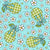 Coquette Pears Bows and Daisy Flowers Blue Image