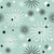 Atomic Sparkles Fabric - Sea Foam Aqua - Mid-Century, Vintage, Retro Snowflakes Image