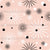 Atomic Sparkles Fabric in - Seashell Pink - Mid-Century, Vintage, Retro Snowflakes Image