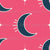 Space Girl - Crescent Moons & Stars on Bright Pink Image