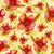 Red Watercolor Blooms on Baby Chick Yellow, Betsy Blooms by JLopezArt Image