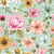 Penelope Watercolor Flowers on Aqua Image