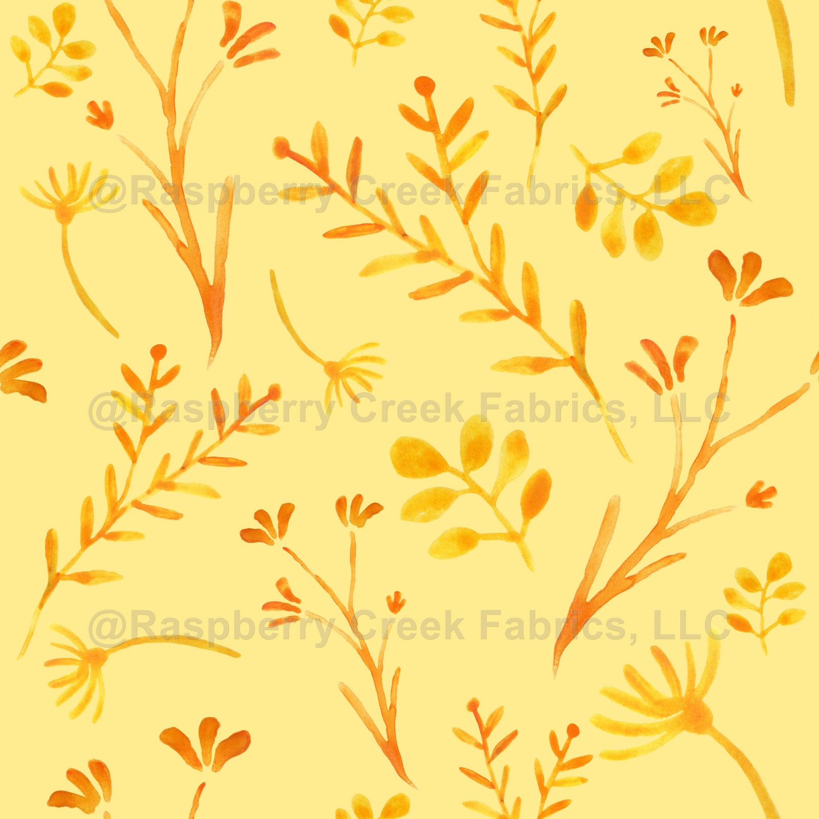 Yellow and Orange Wild Flower Watercolor Floral