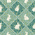 Teal green bunnies in diamonds geometric vintage floral (bunnyhop collection) Image