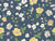 springtime floral garden, tossed, navy, yellow, white, lilac Image