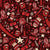 Christmas Snowflakes and Waves Red Image
